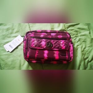 NWT - LUG RFID Switch Convertible Crossbody Bag - Shibori wine